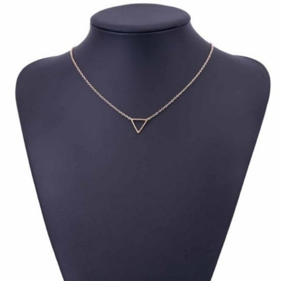 Minimalist Triangle Necklace (Gold) - Picture 2 of 5